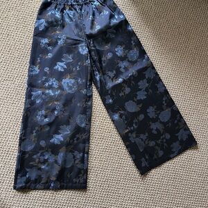 Anthropologie Navy Blue Floral Kids Pajama Bottoms